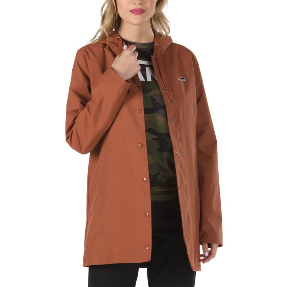 Vans Women's Rust Brown Hooded Rain Jacket
